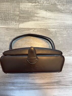 Vintage Brown Leather Ronay hard case Bag - Timeless Women’s Handbag